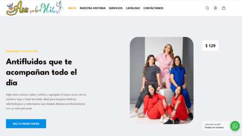 Camisetas bordadas con frases, logos o diseños únicos Dile al mundo quién eres sin decir una palabra. Camisetas de alta calidad, con bordado artesanal y estilo urbano, perfectas para regalar, para tu marca o para lucir todos los días. Diseña tu camiseta hoy $ 149 Cuidar también es un arte Uniformes para la salud con bordados personalizados Nuestros antifluidos combinan comodidad, protección y estilo. Personaliza tu uniforme con bordados únicos que reflejan tu pasión por cuidar y servir. Ideal para clínicas, hospitales y profesionales de la salud. Personaliza tu uniforme $ 79 Profesionales con identidad Bordados para veterinarias y personal de clínicas Diseños que resaltan tu amor por los animales. Confeccionamos uniformes con bordados personalizados y telas antifluidas que se adaptan a tu jornada diaria. Porque cada mascota merece ser atendida con estilo. Explora diseños veterinarios $ 259 Bordamos tu vocación Antifluidos que te acompañan todo el día